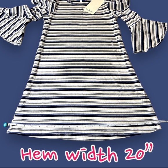 ๐HOST PICK๐NWT Truly Me Girls By Sara Sara Stripped Ruffle Sleeve Dress. 10 - Picture 5 of 12